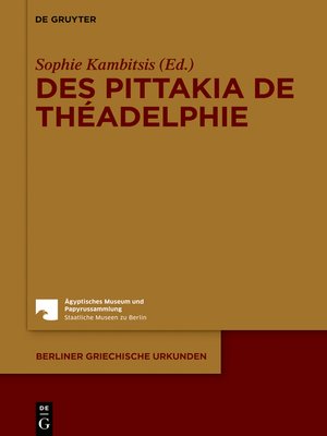 cover image of Des pittakia de Théadelphie